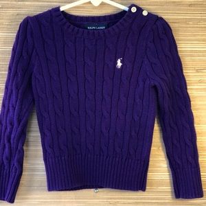 RALPH LAUREN sz3T purple cable knit. Looks new!